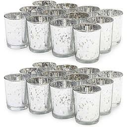 Juvale Mercury Glass Votive Candle Holders (2.2 x 2.6 Inches, Silver, 24 Pack)