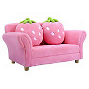 Slickblue BL/PI Kids Strawberry Armrest Chair Sofa-Pink