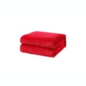 L'baiet Modern Indoor  Embossed Queen Blanket 90"x90" 100% Polyester, Fluffy, Cozy, Plush, Microfiber, Warm Bedding Cover - Red