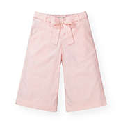 Hope & Henry Girls&#39; Wide Leg Cropped Pant (Light Pink Linen, 6-12 Months)