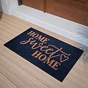 Flash Furniture Harbold 18" x 30" Indoor/Outdoor Navy Coir Doormat with Natural Home Sweet Home Message and Non-Slip Backing
