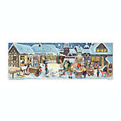 Sellmer Seasonal Decorative Country City Christmas Scene Advent Calendar - 8.25"H x 27"W x .1"D
