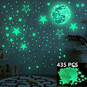 Kitcheniva 435X Glow In The Dark Luminous Stars Moon Wall Stickers