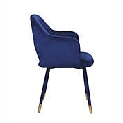 Yeah Depot Applewood Accent Chair, Ocean Blue Velvet & Gold