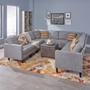 GDF Studio Marsh Mid Century Modern U-Shaped Sectional Sofa Set