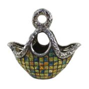 Dolce Mela Purse Decorative Ceramic & Glass Flower Vase, 11 3/4" x 5.5" x 10,5"(H)