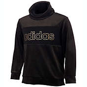 adidas Big Girl&#39;s Velour Funnel Neck Sweatshirt Black Size X-Large
