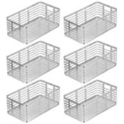 mDesign Metal Wire Food Organizer Storage Bins Basket - 6 Pack