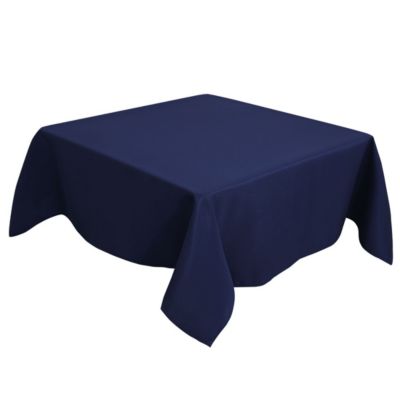 PiccoCasa Polyester Square Tablecloth, Modern Solid/Pure Dining Room Kitchen Washable Table Cover for Sqaure Table, 55" X 55" Navy Blue