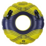 Swim Central 42-Inch Inflatable Yellow and Blue Striped Swimming Pool Ring Inner Tube