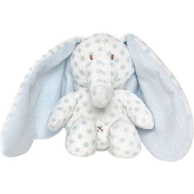 Teddykompaniet Big Ears 7-Inch Blue Polka-Dot Elephant Plush. View a larger version of this product image.