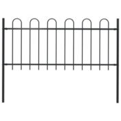 Home Life Boutique Garden Fence with Spear Top Steel 5.5ft Black, Height 39.4"