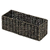 mDesign Natural Woven Bathroom Storage Organizer Basket