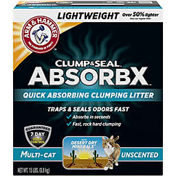 Arm & Hammer Clump & Seal AbsorbX Clumping Litter, MultiCat Unscented, 15 lb