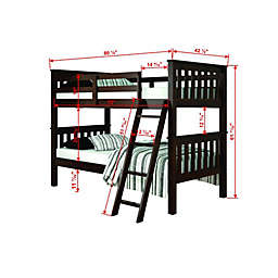Donco Kids  Mission Bunkbed Cappuccino