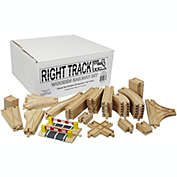 Wooden Train Track Deluxe Set  56 Assorted Premium Pieces By Right Track Toys - 100% Compatible with All Major Brands including Thomas Wooden Railway System - All Tracks and No Fillers