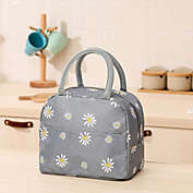 Kitcheniva 1-Pack Portable Insulated Lunch Bag Bento Box Cooler Tote, Gray Daisy