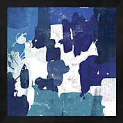 Great Art Now Block Paint I Blue by Posters International Studio 13-Inch x 13-Inch Framed Wall Art