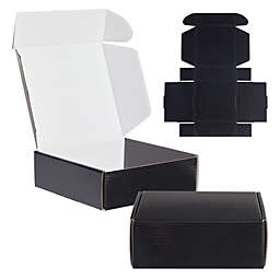 Stockroom Plus 25 Pack Black Shipping Boxes for Small Business, 6x6x2 Paper Mailer Gift Boxes