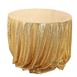 PiccoCasa Round Sparkle Sequin Tablecloth For Wedding Decor 48