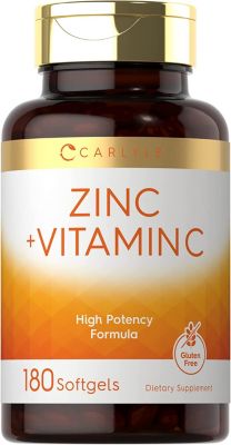 Carlyle Zinc 100mg with Vitamin C   180 Softgels