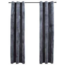 Stock Preferred Blackout Curtains with Rings 2 pcs Anthracite 37