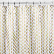 mDesign Diamond Print - Easy Care Fabric Shower Curtain - 72" x 84" - Gold/White
