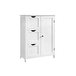 VASAGLE White Bathroom Storage Cabinet with 3 Drawers