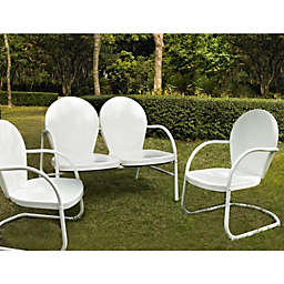 Crosley Furniture Griffith 3Pc Outdoor Conversation Set White