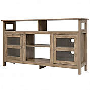 Costway 58" TV Stand Entertainment Console Center with 2 Cabinets-Natural