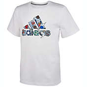adidas Little Boy&#39;s Logo Print Cotton T-Shirt White Size 7