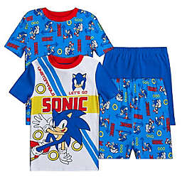 Sonic the Hedgehog Boys 4 Piece Shirts & Shorts Pajama Set