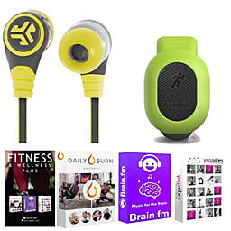JLAB Diego Earbuds Yellow + Mic and Control Button with Garmin Running Dynamics Pod For Select Garmin Sport Watches