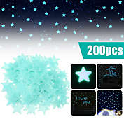 Kitcheniva 200-Piece Glow in the Dark Stars Moon Luminous 3D Stickers, Blue