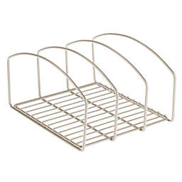 mDesign Metal Wire Pot/Pan Organizer Rack for Kitchen Cabinet, 3 Slots
