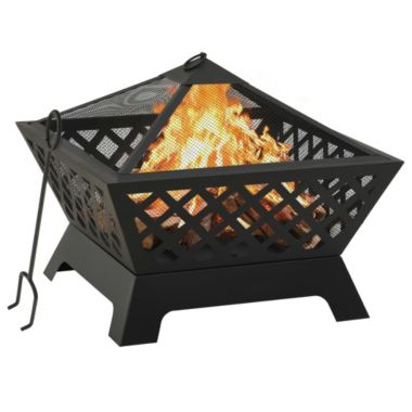 vidaXL Fire Pit with Poker 25.2" XXL Steel. View a larger version of this product image.