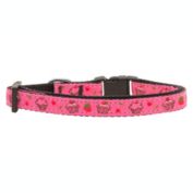 Mirage Pet Products Cupcakes Nylon Ribbon 3/8" Wide Dog Collar, Bright Pink/Small