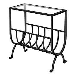Monarch Specialties I 3308 Accent Table - Black Metal With Tempered Glass