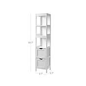 VASAGLE White Linen Tower with 2 Drawers for Bathroom