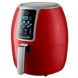 Brentwood Small 1400 Watt 4 Quart Electric Digital Air Fryer with Temperature Control in Red