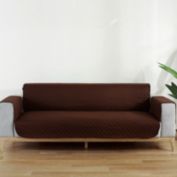 Stock Preferred Quilted Sofa Slipcover Protector Mat in 28&#39;&#39;x76&#39;&#39; Coffee Brown