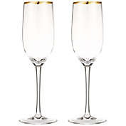 Berkware Champagne Flutes - Luxurious Long Stem Champagne Glasses - Set of 4