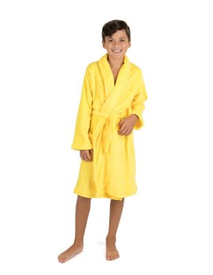 Leveret Kids Fleece Hooded Robe Classic Solid Color