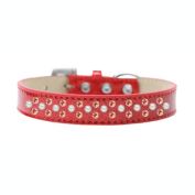 Mirage Pet Products Sprinkles Ice Cream Dog Collar Pearl and Orange Crystals Size 16 - Red