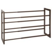 mDesign Metal 3 Tier Adjustable/Expandable Shoe and Boot Rack