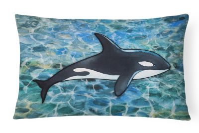 Multicolor Washington Orca Whale Lovers Vashon Island WA Japanese Paint Geometric Orca Killer Whale Throw Pillow 18x18 