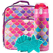 Bentology Lunch Box Set for Kids - Girls Insulated Lunchbox Tote, Water Bottle, and Ice Pack - 3 Pieces - Mermaid