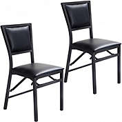 Costway Set of 2 Metal Folding Chair Dining Chairs