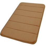 PiccoCasa Memory Foam Bath Mat Rug for Bathroom, Soft and Absorbent Bath Rug Mat, Velvet Bathroom Floor Mat for in the Front of Bath Tub, Toilet, 24" x 16", Khaki