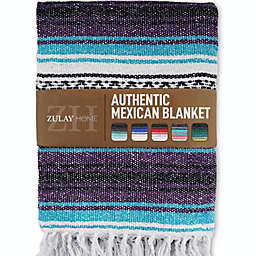 Zulay Home Hand Woven Mexican Blankets - Artisanal Boho Blanket & Mexican Falsa Blanket